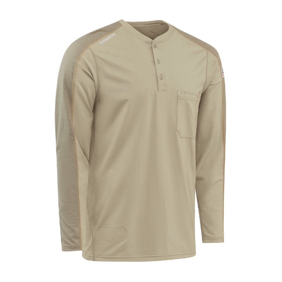 Bulwark Men's Flex Knit Henley in Khaki